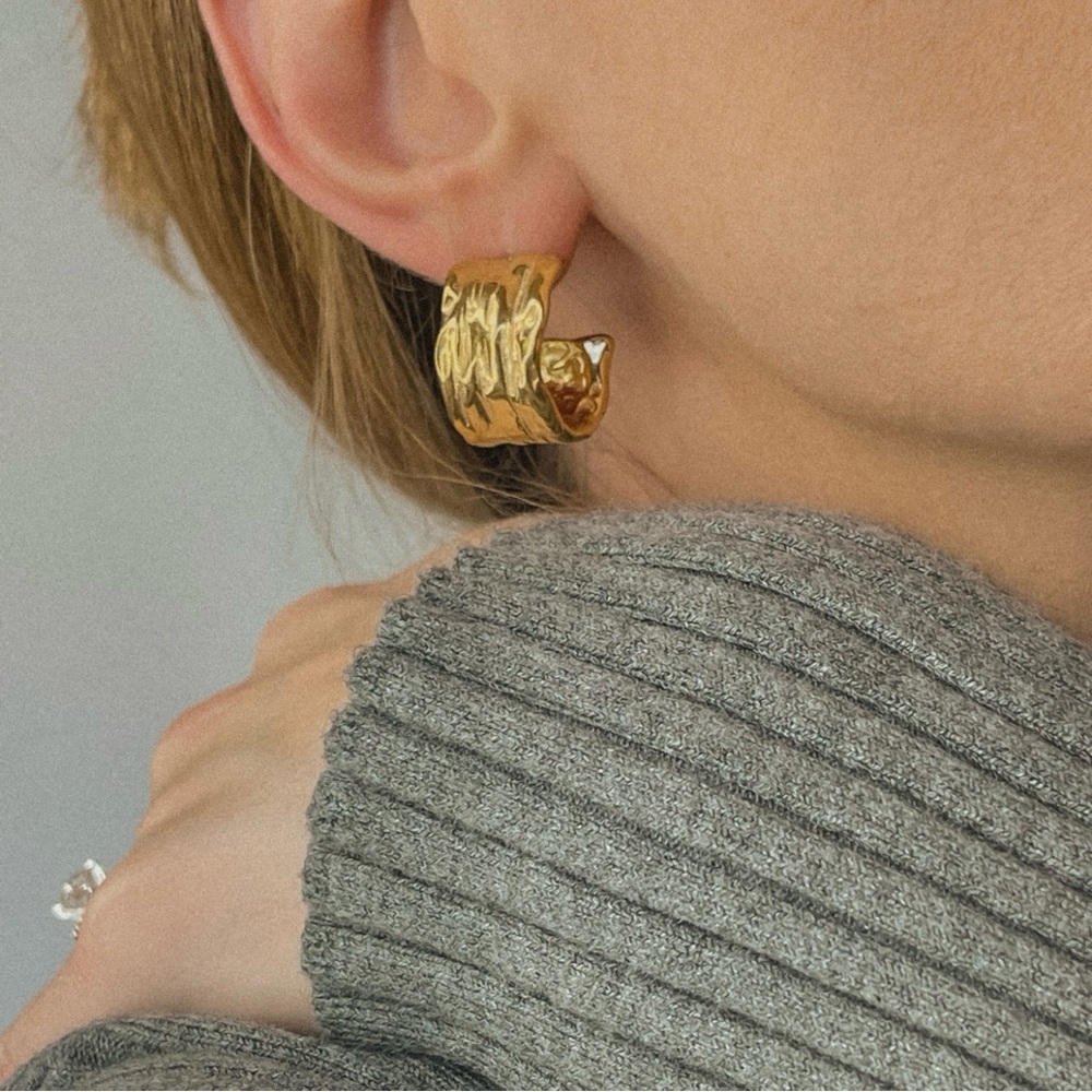📍SUPER SALE📍 18K GOLD PLATED Hoop Long Dangling Chunky Earrings